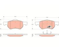 TRW Brake Pad Set GDB4128 - Disc Brake for Chrysler Dodge