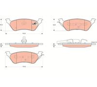 Brake pads GDB4130 TRW for CHRYSLER JEEP DODGE