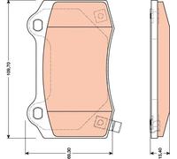Brake Pad Set, disc brake TRW GDB4171 for HYUNDAI GENESIS (BH) 3.3 2008-2014