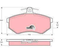 Brake pads GDB430 TRW for AUDI VW