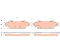 TRW Genuine Rear Disc Brake Pads GDB4453 - Fits Cadillac CTS 2003-2007 & STS