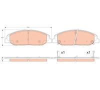 Brake pads GDB4457 TRW for CADILLAC CTS