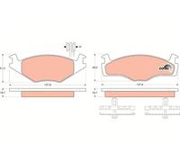 Brake Pad Set, disc brake TRW GDB454 for VW GOLF I (17) 1.6 1975-1984