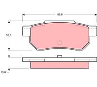 Brake pads GDB775 TRW for HONDA CIVIC MK IV Saloon CIVIC MK IV Hatchback