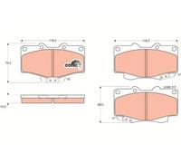 TRW Brake Pad Set GDB797 - Front Disc Brake, Fits Toyota & VW
