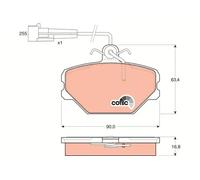 TRW GDB833 Brake pad set
