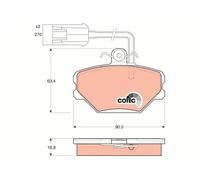 TRW GDB852 Brake pad set