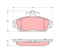 Brake pads GDB859 TRW for ROVER MG