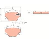 Brake pads GDB976 TRW for LAND ROVER RANGE ROVER DISCOVERY I DEFENDER Cabrio