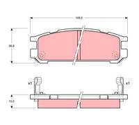 TRW Brake Pad Set GDB990 - Disc Brake - Fits Subaru Legacy, Outback, SVX, Impreza