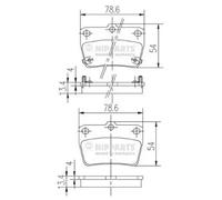 Brake pads J3612020 NIPPARTS for TOYOTA RAV 4 Mk II