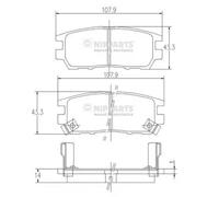 Brake pads J3615005 NIPPARTS for MITSUBISHI PAJERO/SHOGUN PAJERO/SHOGUN Mk II
