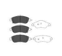 BRAKE PAD SET DISC BRAKE KBP-2041 FOR HONDA CR-V/IV/SUV/III/Mk K24A1 2.4L 4cyl