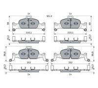 Bosch Brake Pad Set 0986424432 (BP2243) - ECE-R90 certified - 1 set of 4 pads