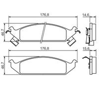 Brake pads Low-Metallic 0 986 494 313 BOSCH for CHRYSLER DODGE