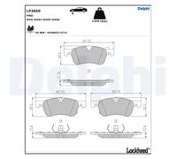 Brake pads Low-Metallic LP3850 DELPHI for NISSAN RENAULT