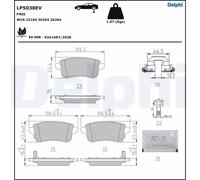 Delphi LP5038EV Brake Pads Set Rear With Anti-Squeak Plate Fits Renault Zoe