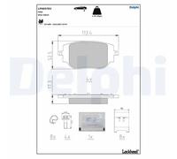 Delphi Brake Pads Rear With Anti-Squeak Plate Fits Citroën Opel Peugeot Toyota
