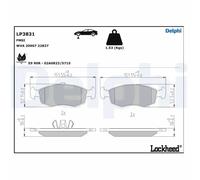 BRAKE PAD SET DISC BRAKE LP3831 FOR FIAT 199 B1.000 1.2L 4cyl STRADA Pickup