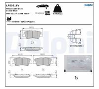 Rear Disc Brake Brake Pad Set Delphi LP5021EV Fits Hyundai Kia Kona Soul