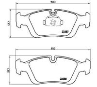 Brembo P06024 Front Disc Brake Pad - Set of 4 | Compatible with: Alpina Roadster S, Bentley Brooklands, BMW 3, 3, 3 Cabriolet, 3 Cabriolet, 3 Compact, 3 Compact, 3 Coupe