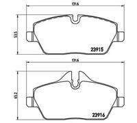 Brembo P06034 Front Disc Brake Pad - Set of 4
