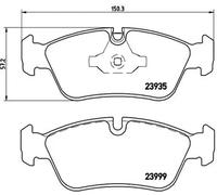 Brembo Front Brake Pad Set P06035 – 4x Pads, Wear Indicator, Piston Clip, Fits BMW 1 & 3 Series