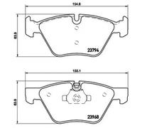 P06036 Front Brake Pad Set 4x Pads Prepared For Wear Indicator Braking By Brembo