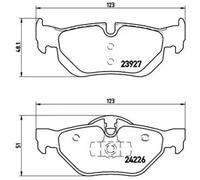 P06038 Rear Brake Pad Set 4x Pads Prepared For Wear Indicator Braking By Brembo