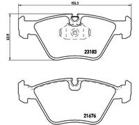 P06043 Front Brake Pad Set 4x Pads Prepared For Wear Indicator Braking By Brembo