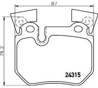 BREMBO Brake Pad Set Rear With Counterweights Fits BMW 1 Series 3 Series