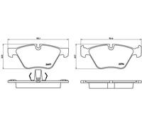 P06060 Front Brake Pad Set 4x Pads Prepared For Wear Indicator Braking By Brembo