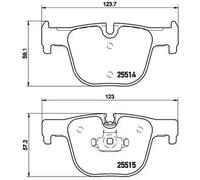 P06072 Rear Brake Pad Set 4x Pads Prepared For Wear Indicator Braking By Brembo