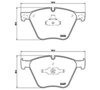 P06073 Front Brake Pad Set 4x Pads Prepared For Wear Indicator Braking By Brembo