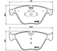 Brake Pads Set Front P06074 Brembo 34112449266 34116775314 34116798190