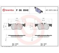 Brake pads P 06 094E BREMBO for BMW MINI