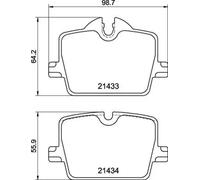 Brembo Brake Pads Rear With Caliper Screws Fits BMW 2 Series 3 Series i4 Toyota