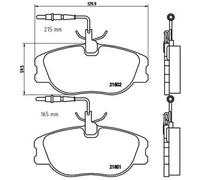 Brembo Brake Pad Set P 23 061 - Disc Brake Front Axle for Citroën Evasion/Synergie/Jumpy/Dispatch