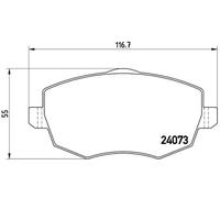 Front Brake Pad Set BREMBO P 23 094 for Lancia Ypsilon (03-11)