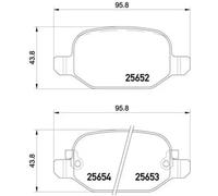 Brembo Brake Pads Rear With Anti-Squeak Plate Without Accessories Fits Fiat 500L
