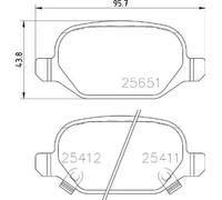 Brake pads P 23 151 BREMBO for FIAT 500 PANDA 500X PANDA VAN