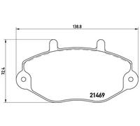 Brembo Brake Pad Set P 24 033 - Front with Anti-Squeak Plate - Fits Ford Transit/Tourneo