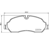Brembo Front Brake Pad Set fits Ford Transit Custom Tourneo Custom