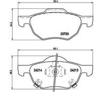 Brembo Brake Pad Set Front With Piston Clip & Anti-Squeak Plate For Honda Accord