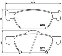 Brake pads P 28 044X BREMBO for HONDA ACCORD VIII ACCORD VIII Estate