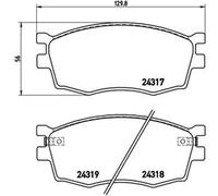 Brembo Brake Pad Set Front With Anti-Squeak Plate Fits Hyundai Accent Kia Rio