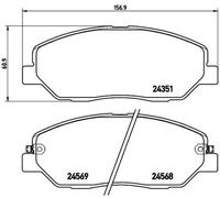 Brake pads P 30 036 BREMBO for KIA SSANGYONG HYUNDAI