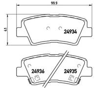 Brembo Brake Pads Rear With Anti-Squeak Plate Fits Hyundai Elantra Kia Ssangyong