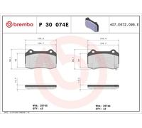 Brake pads P 30 074E BREMBO for TESLA MODEL S MODEL X