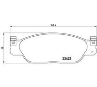 Brembo Front Brake Pad Set P36012 - 4x Pads, Not Prepared for Wear Indicator